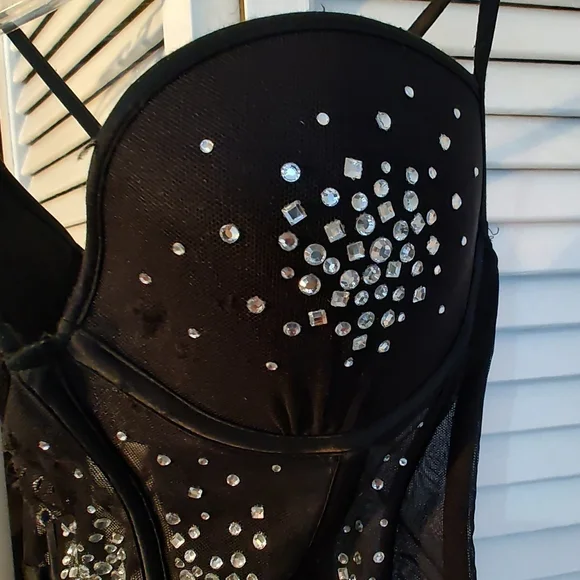 Victoria's Secret Black Rhinstone Bustier Corset Size 34C - Picture 5 of 8